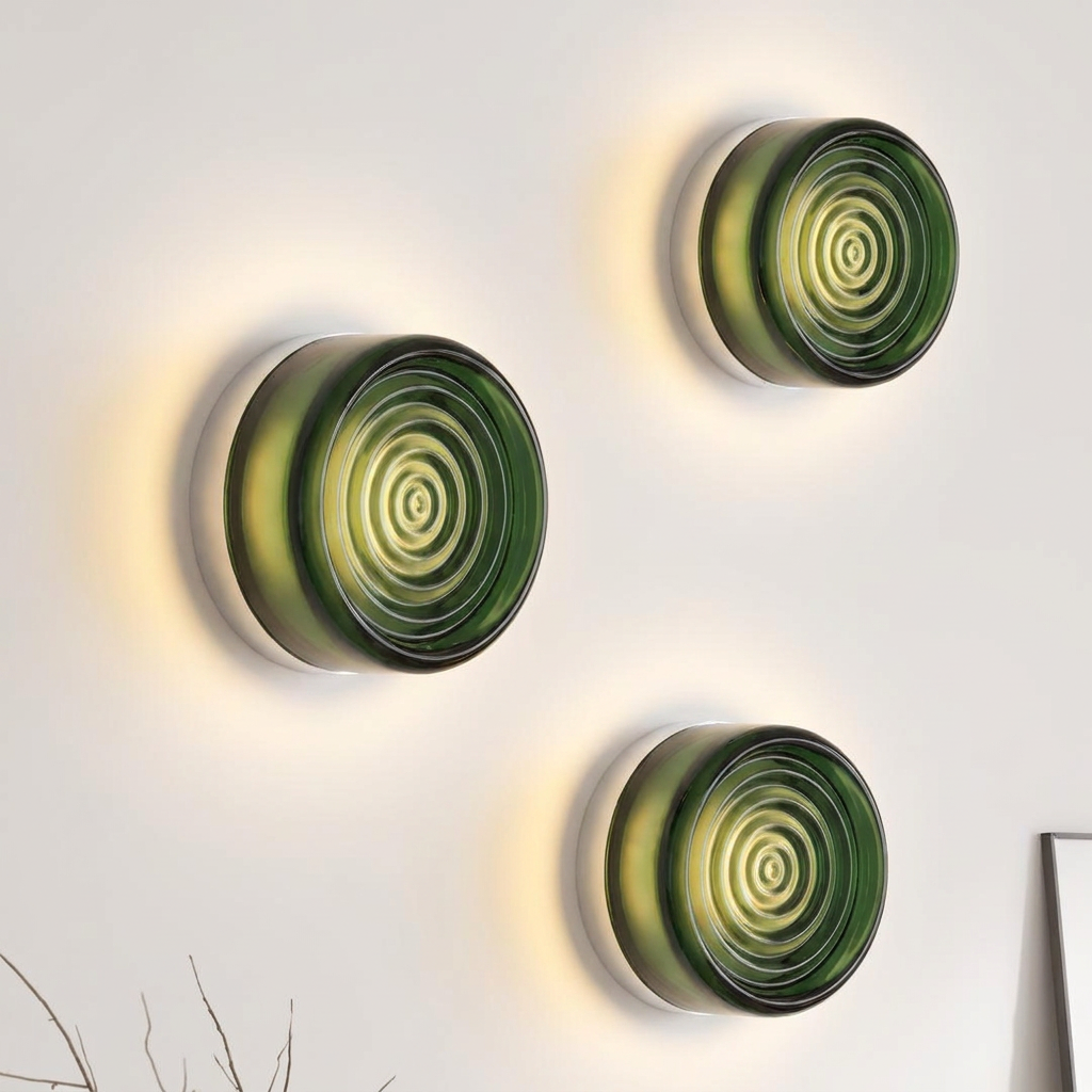 Fresnel Ribbed Glass Wall Light