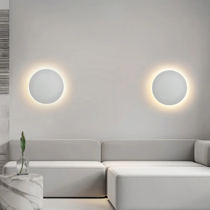 Round Wall Light Sensor Simple Bedroom Bedside Btaircase Corridor Porch Aisle Lamp Touch Dimming Lamps LED Human Body Induction
