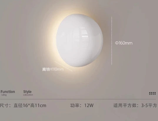 Modern Led Wall Lamp Red Round Metal Wall Lights for Bedroom Living Room Corridor Ceiling Lamp Designer Cream Decorative Room
