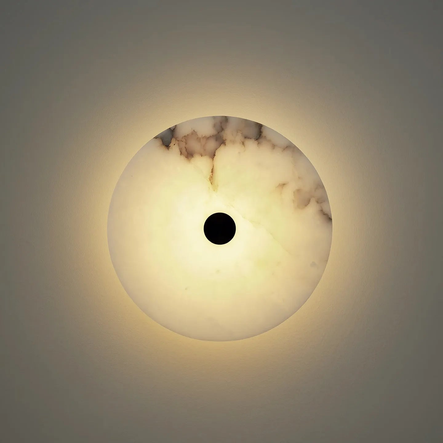 Spanish Marble Wall Lamp Minimalist Round Natural Stone Bedside Wall Light for Foyer Bedroom Home Decor