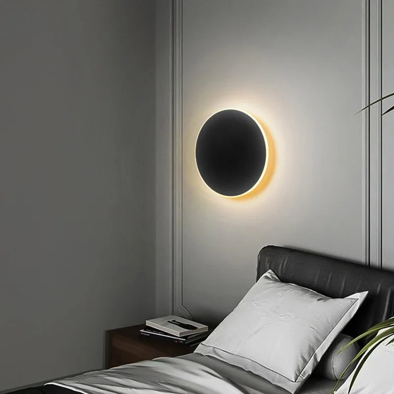 Round Wall Light Sensor Simple Bedroom Bedside Btaircase Corridor Porch Aisle Lamp Touch Dimming Lamps LED Human Body Induction