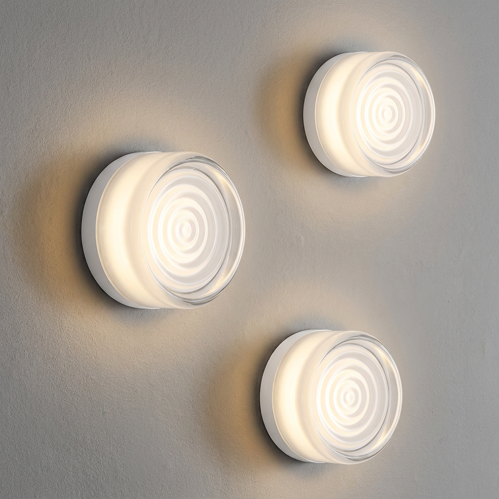 Fresnel Ribbed Glass Wall Light